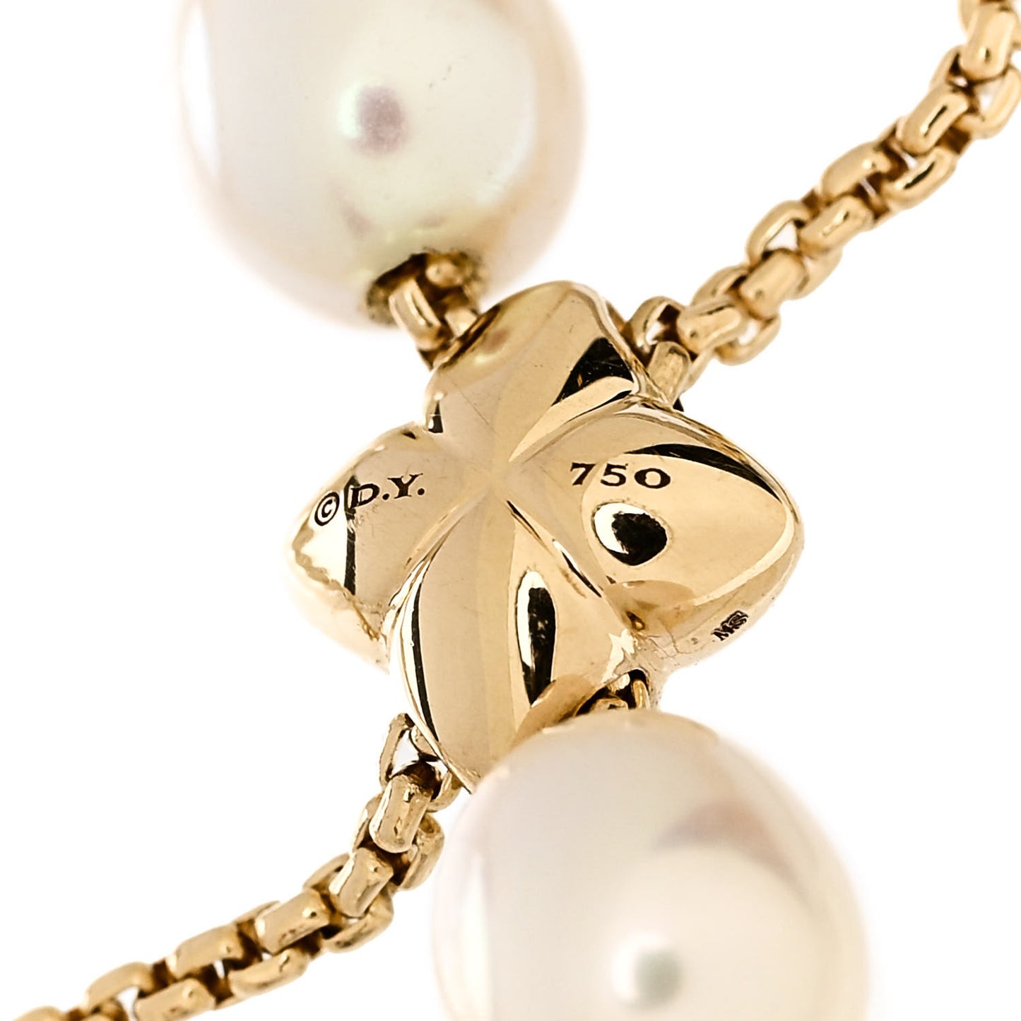 18K Yellow Gold Pearl Bijoux Spiritual Beads Bracelet