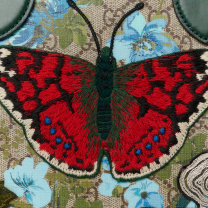 Gucci GG Supreme Monogram Bloom Butterfly Embroidered Medium Boston Green 9 of 11