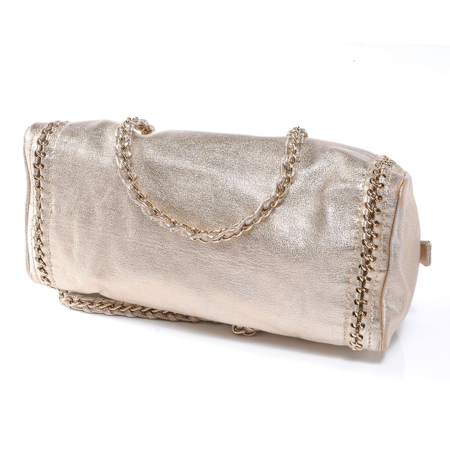 Chanel Luxe Ligne Medium Bowler Tote Metallic Gold 4 of 6