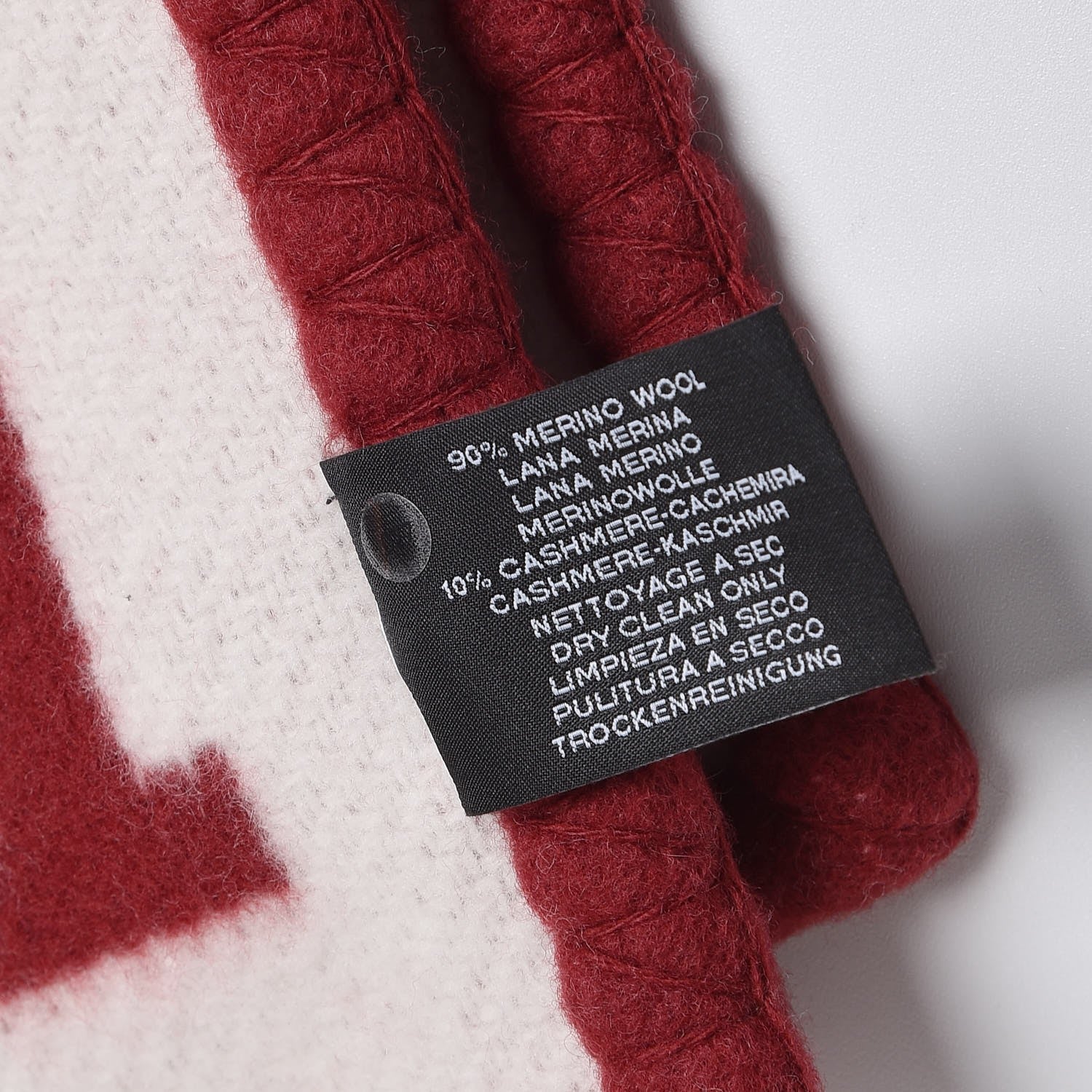 Hermes Wool Cashmere Avalon III Blanket Ecru Rouge H 5 of 5