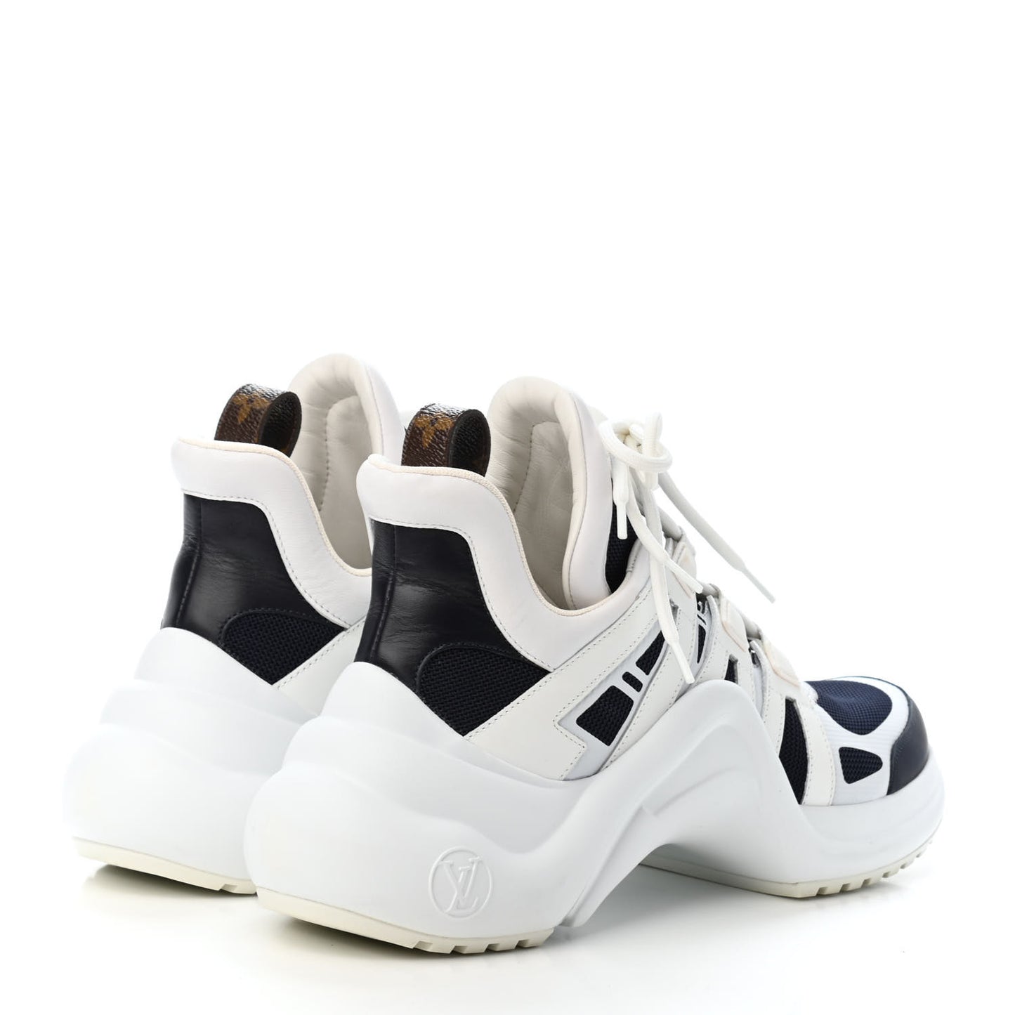 Calfskin Technical Nylon LV Archlight Sneakers 41 Marine