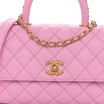 Chanel Caviar Quilted Mini Coco Chain Handle Flap Pink 8 of 10