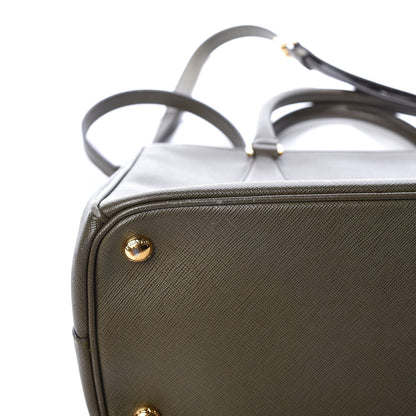 Prada Saffiano Small Galleria Double Zip Tote Militare 16 of 16