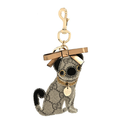 Gucci GG Supreme Monogram Oliver Pug Dog Key Charm 1 of 4