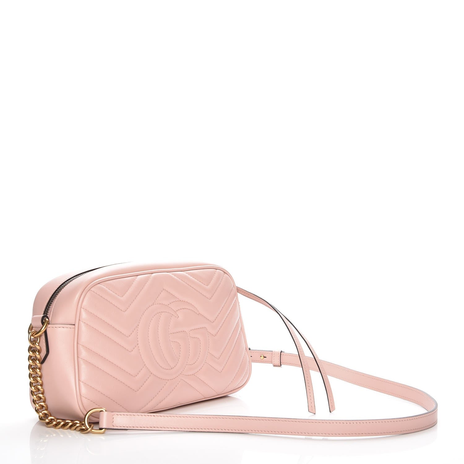 Gucci Calfskin Matelasse Small GG Marmont Chain Shoulder Bag Perfect Pink 3 of 8