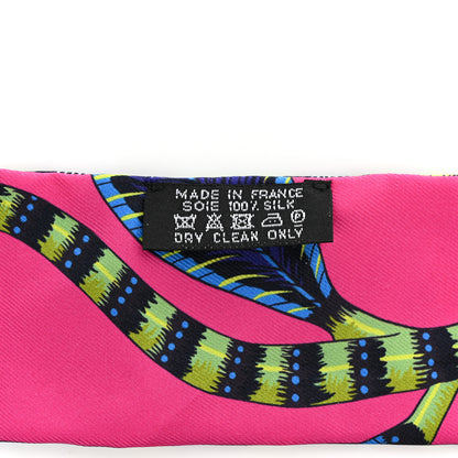 Hermes Silk The Savana Dance Twilly Rose Indien Indigo Vert 3 of 5