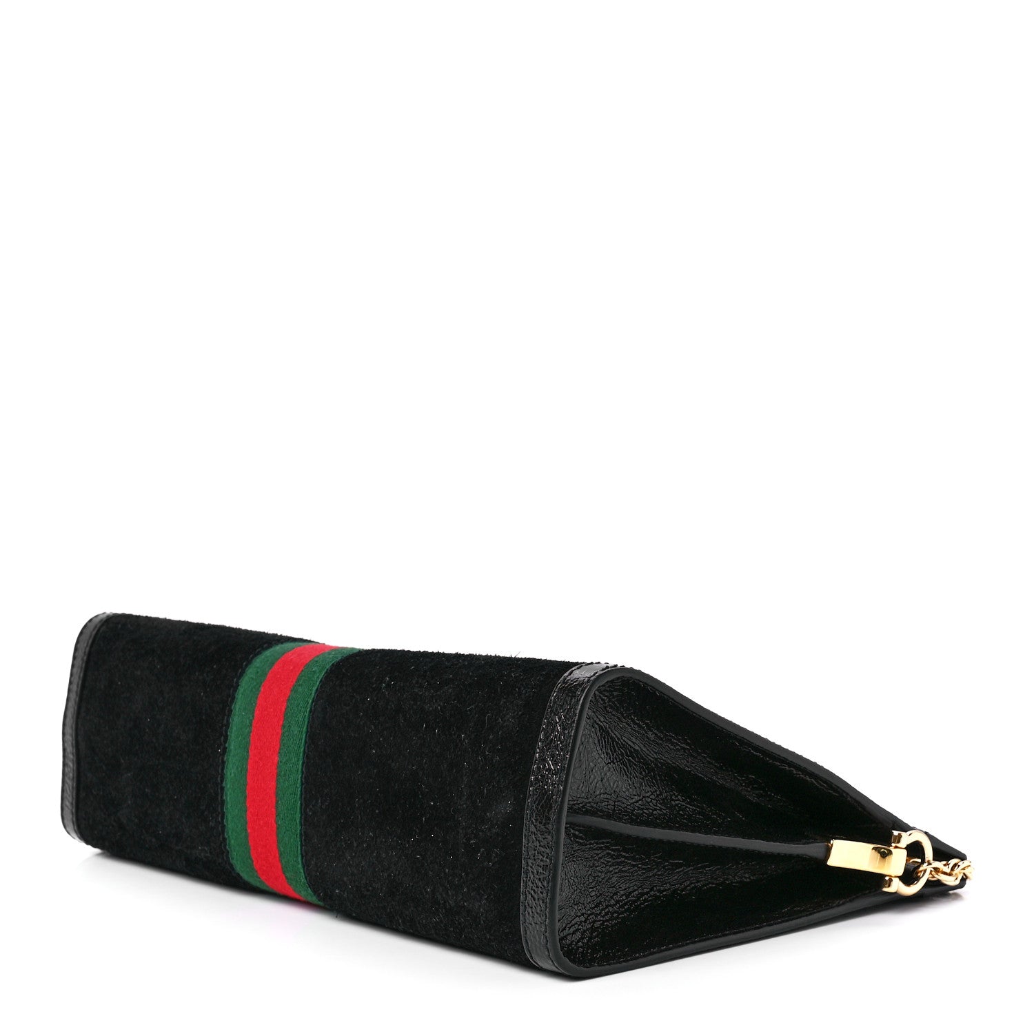 Gucci Suede Patent GG Web Medium Ophidia Chain Shoulder Bag Black 10 of 12