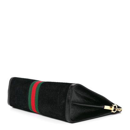 Gucci Suede Patent GG Web Medium Ophidia Chain Shoulder Bag Black 10 of 12