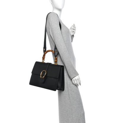 Gucci Moon Calfskin Web Large Dionysus Bamboo Top Handle Bag Black 2 of 13