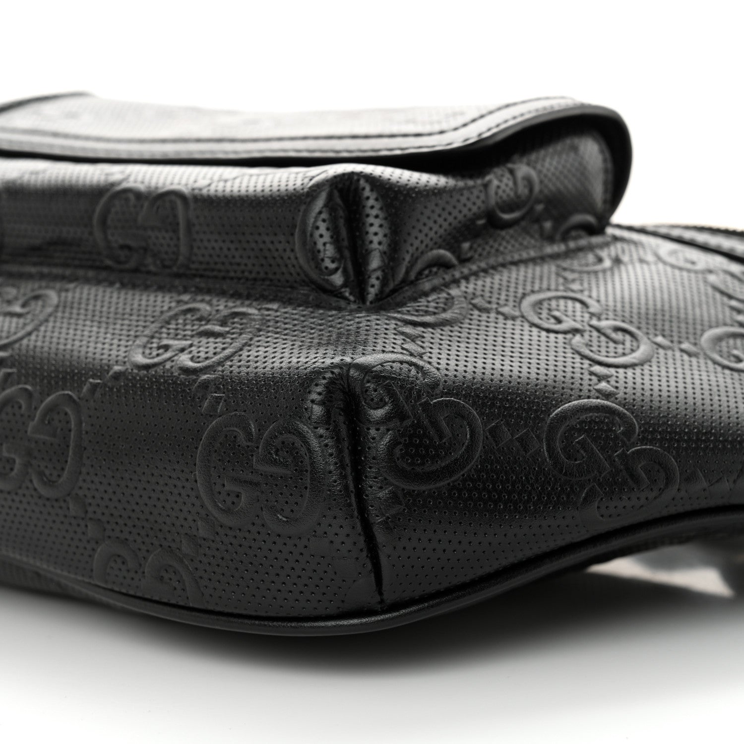 Gucci Calfskin GG Tennis Embossed Pocket Belt Bag Black 10 of 10