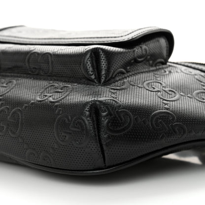 Gucci Calfskin GG Tennis Embossed Pocket Belt Bag Black 10 of 10
