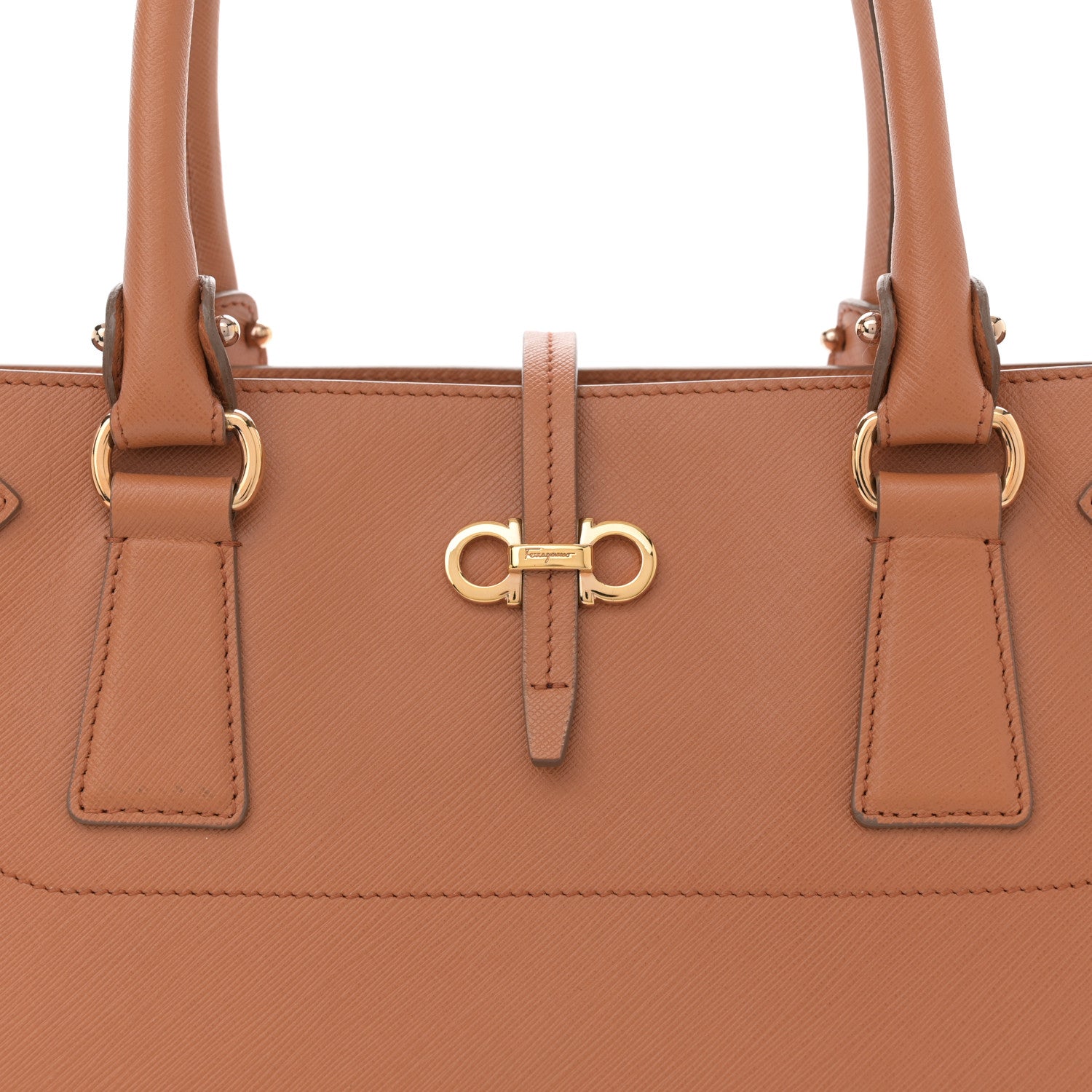 Salvatore Ferragamo Printed Calfskin Briana Tote Brown 8 of 11