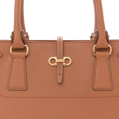 Salvatore Ferragamo Printed Calfskin Briana Tote Brown 8 of 11