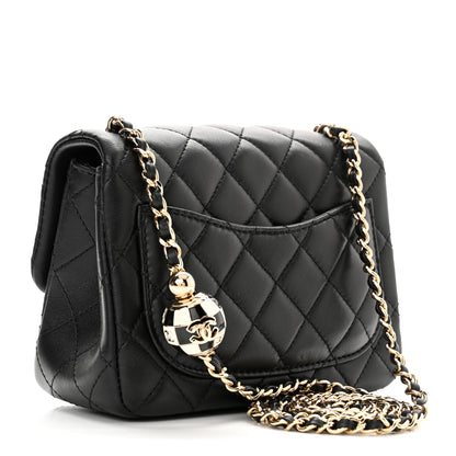 Chanel Lambskin Quilted Enamel Mini Pearl Crush Flap Black 3 of 11