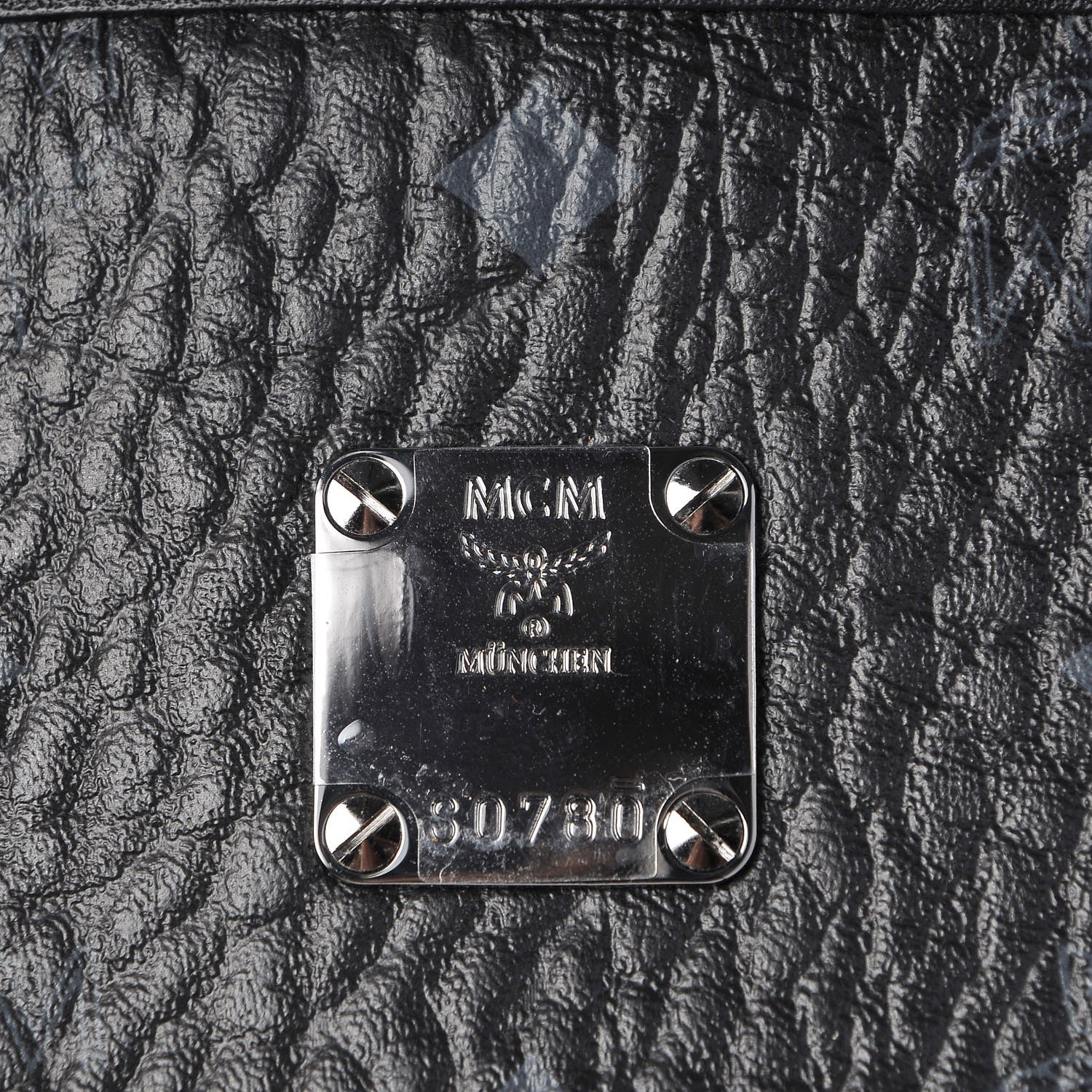 MCM Visetos Large Anya Shopper Tote Black 9 of 14