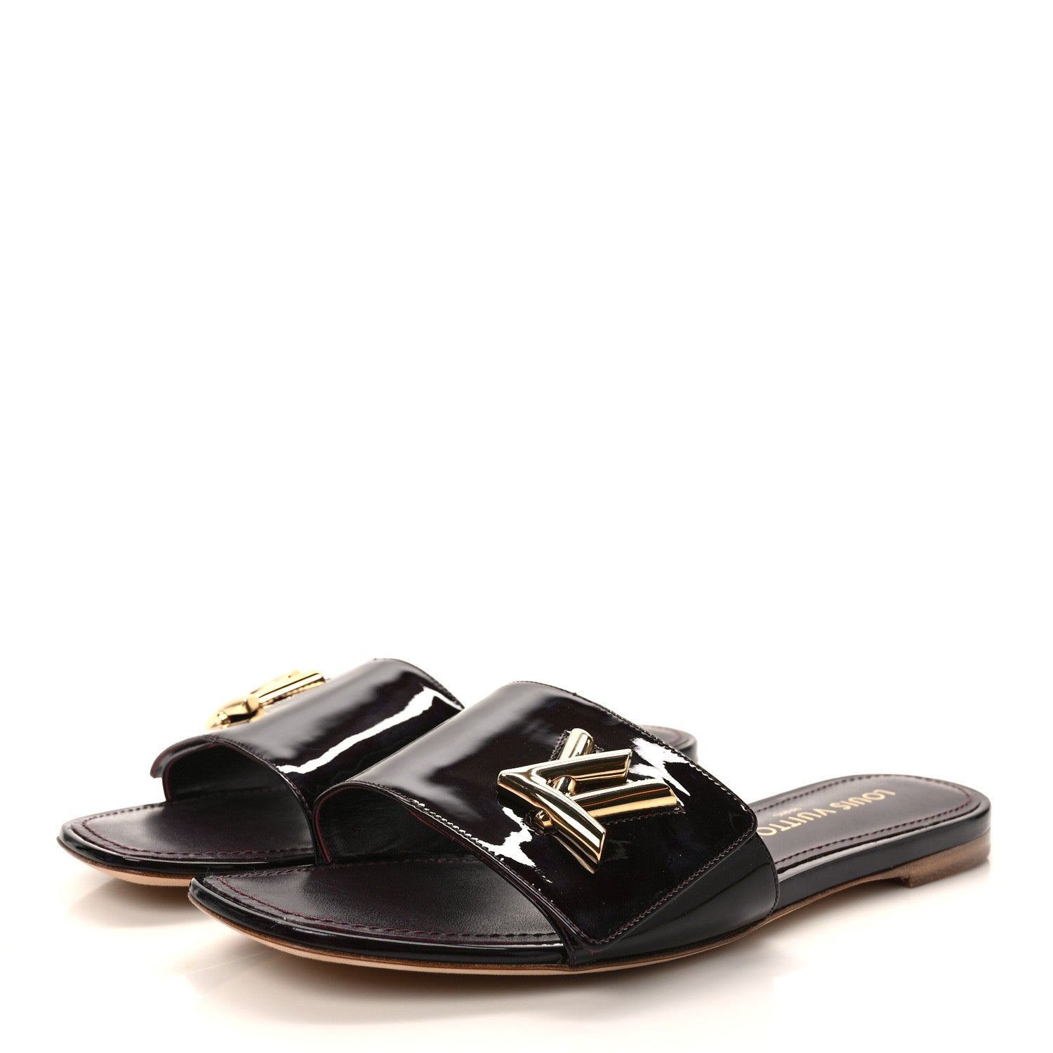 Louis Vuitton Patent Twist Flat Mules 39 Burgundy 3 of 8
