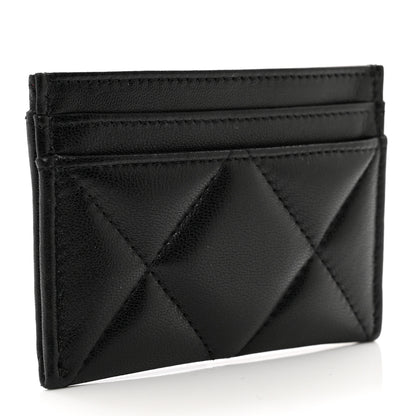 Chanel Lambskin Quilted Chanel 19 Card Holder Black 3 of 9