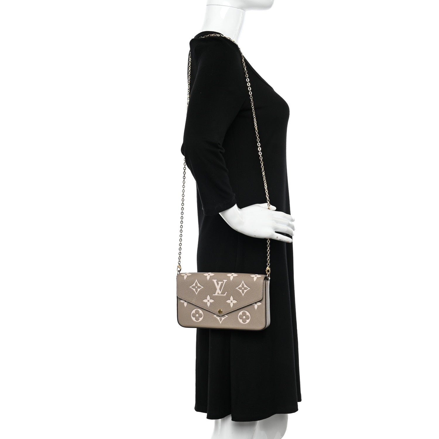 Louis Vuitton Empreinte Monogram Giant Felicie Pochette Tourterelle Creme 2 of 10