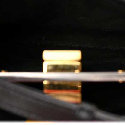 Fendi Vitello Saddle Mini Peekaboo Iconic Satchel Black 5 of 8