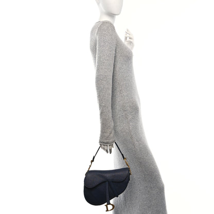 Christian Dior Grained Calfskin Saddle Bag Navy 2 of 11