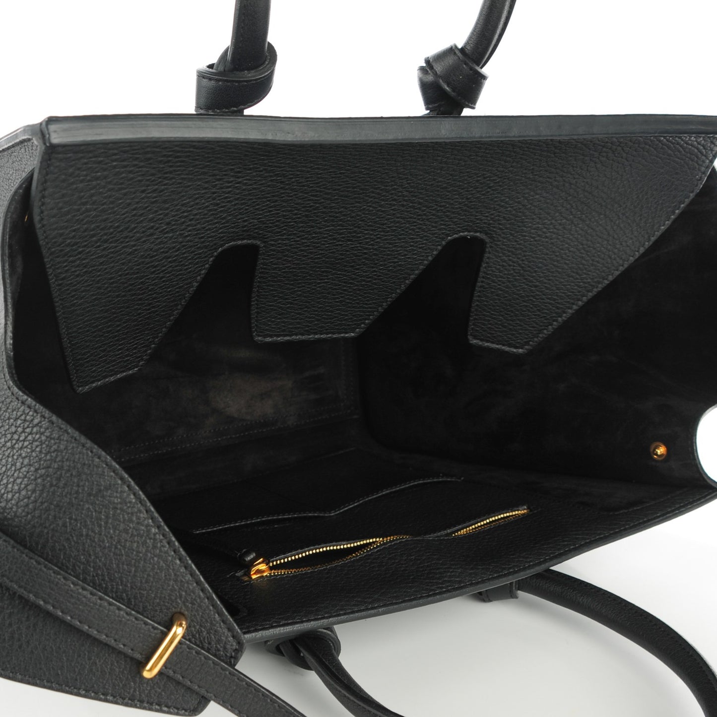 Crisped Calfskin Small Tie Knot Tote Black