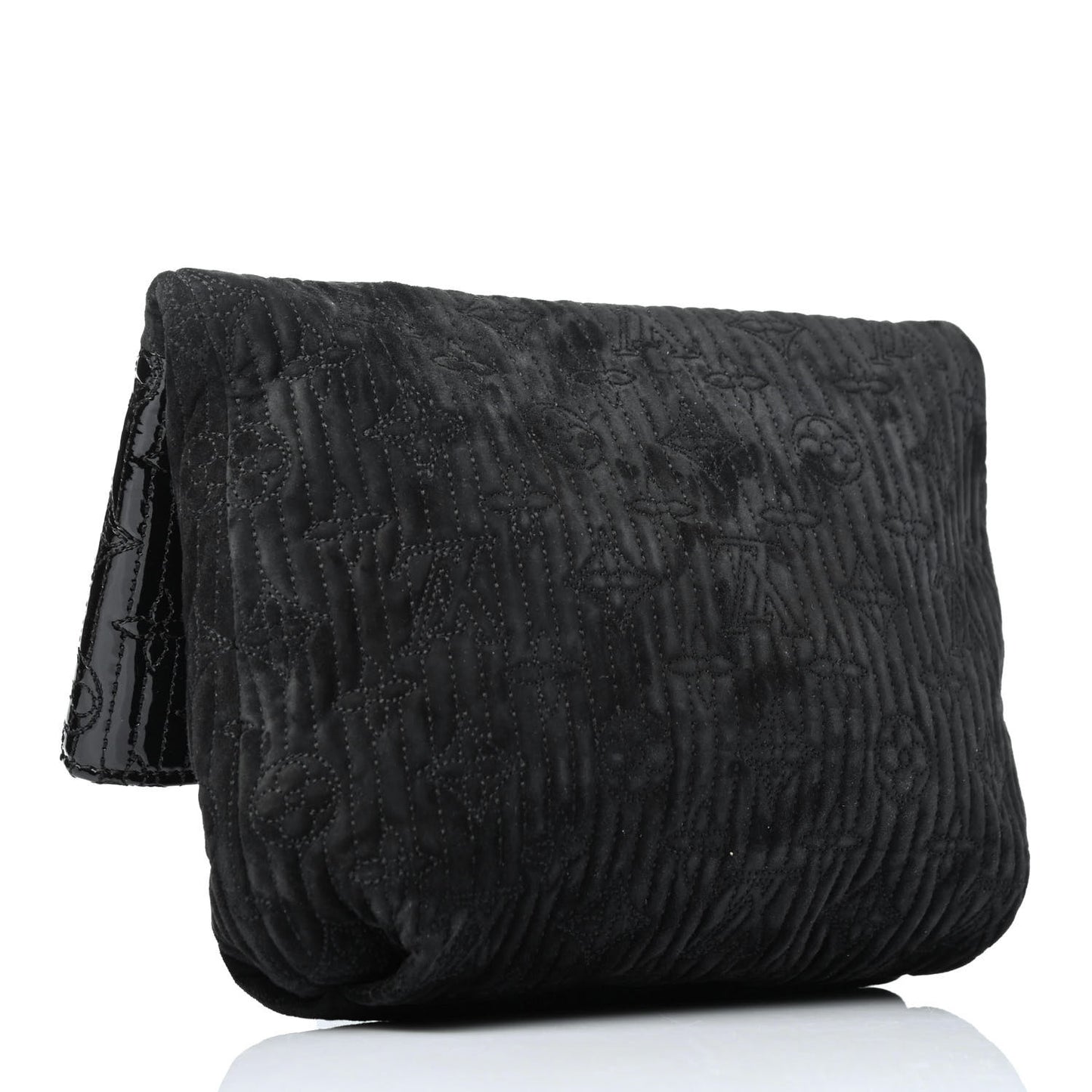 Suede Monogram Motard Afterdark Clutch Black