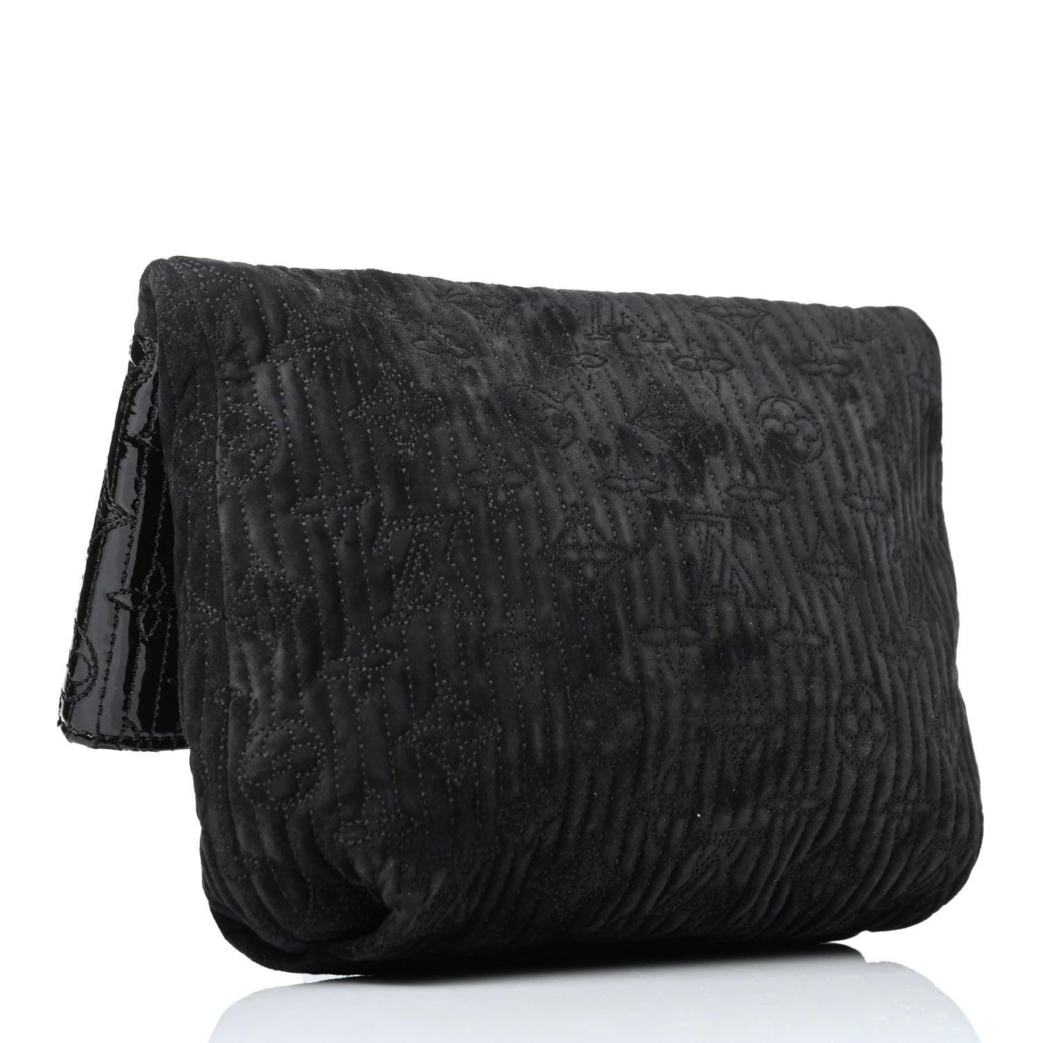 Louis Vuitton Suede Monogram Motard Afterdark Clutch Black 2 of 4
