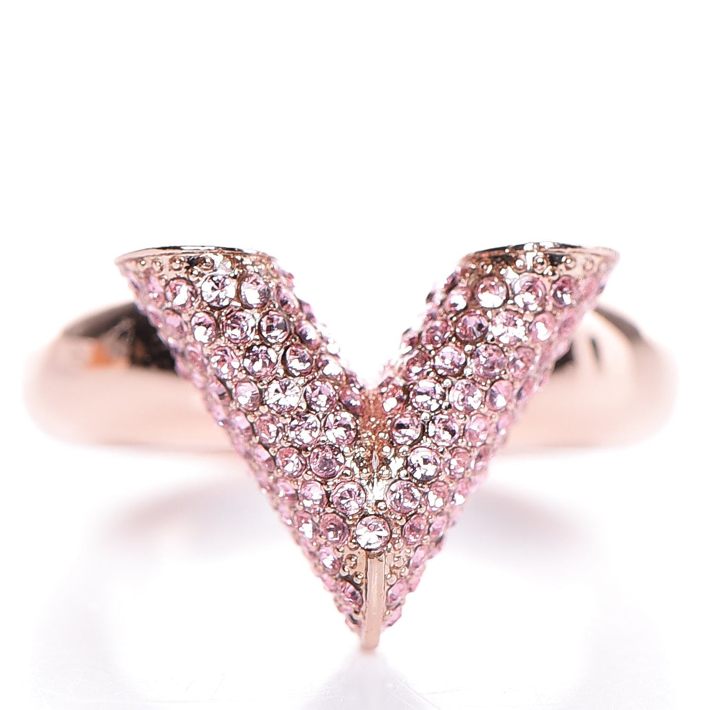 Crystal Essential V Strass Ring S 5.25 Pink Gold