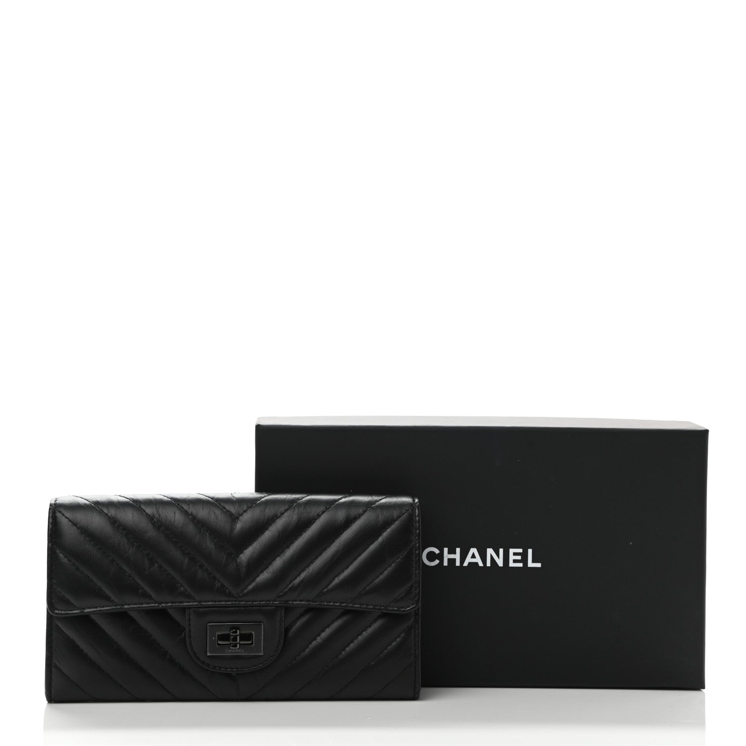 Chanel Aged Calfskin Quilted Large Reissue Gusset Flap Wallet So Black 9 of 9