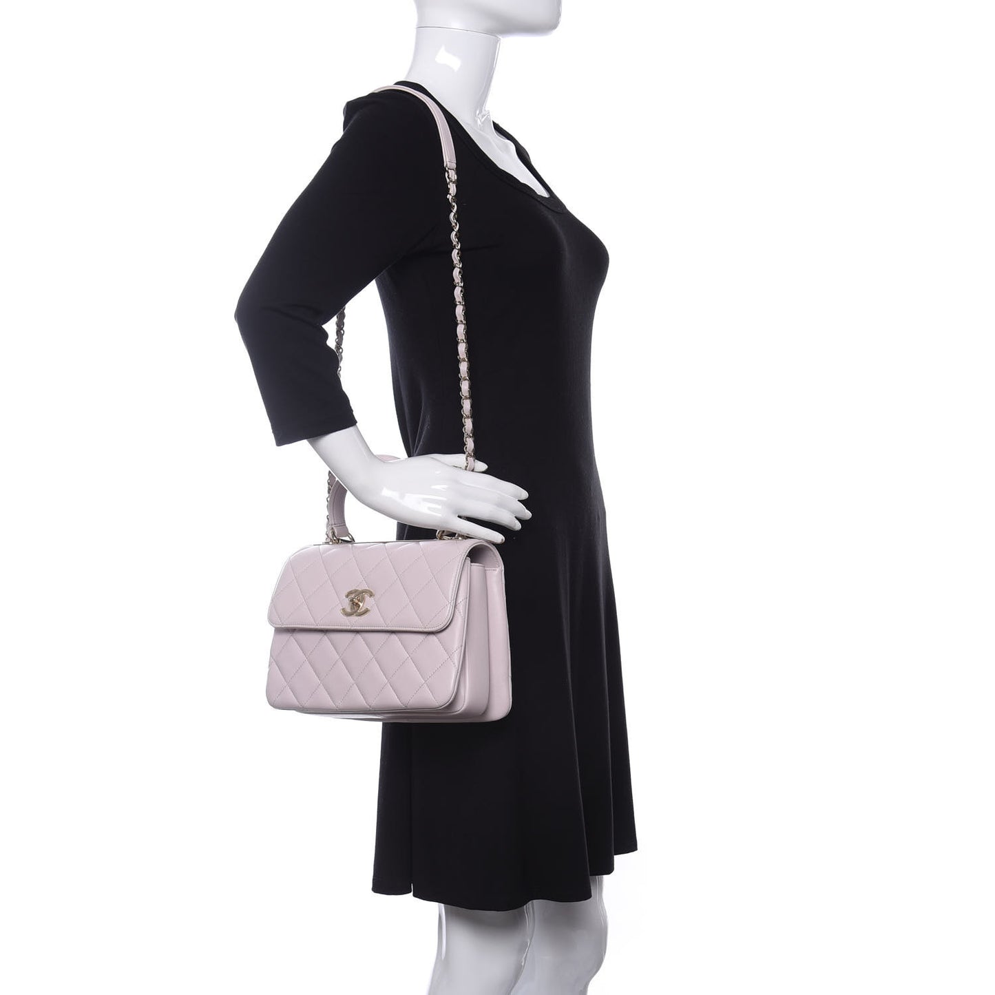 Lambskin Quilted Small Trendy CC Flap Dual Handle Bag Lilac