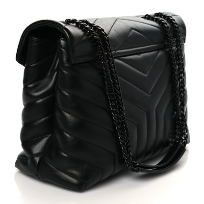 Saint Laurent Calfskin Y Quilted Monogram Medium Loulou Chain Satchel Black 3 of 9