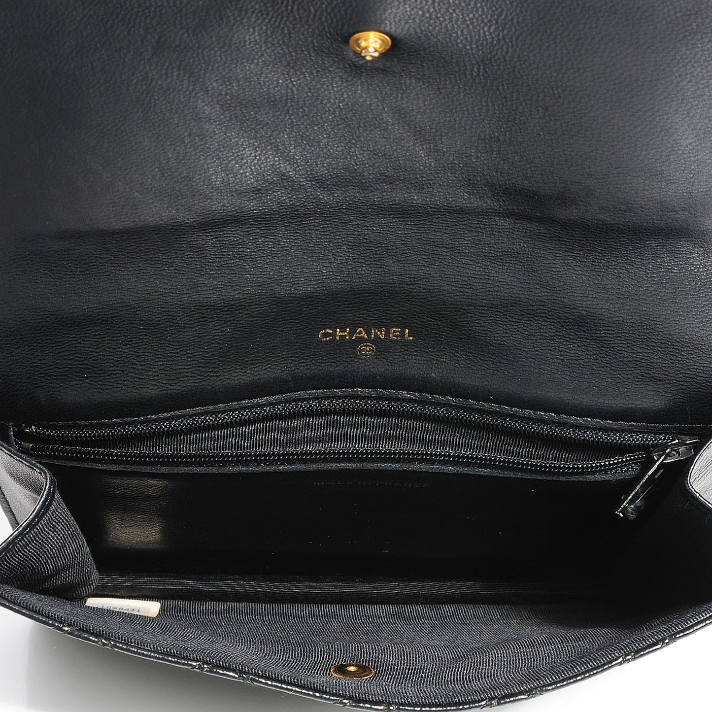 Lambskin Diamond Stitch Compact Wallet Black