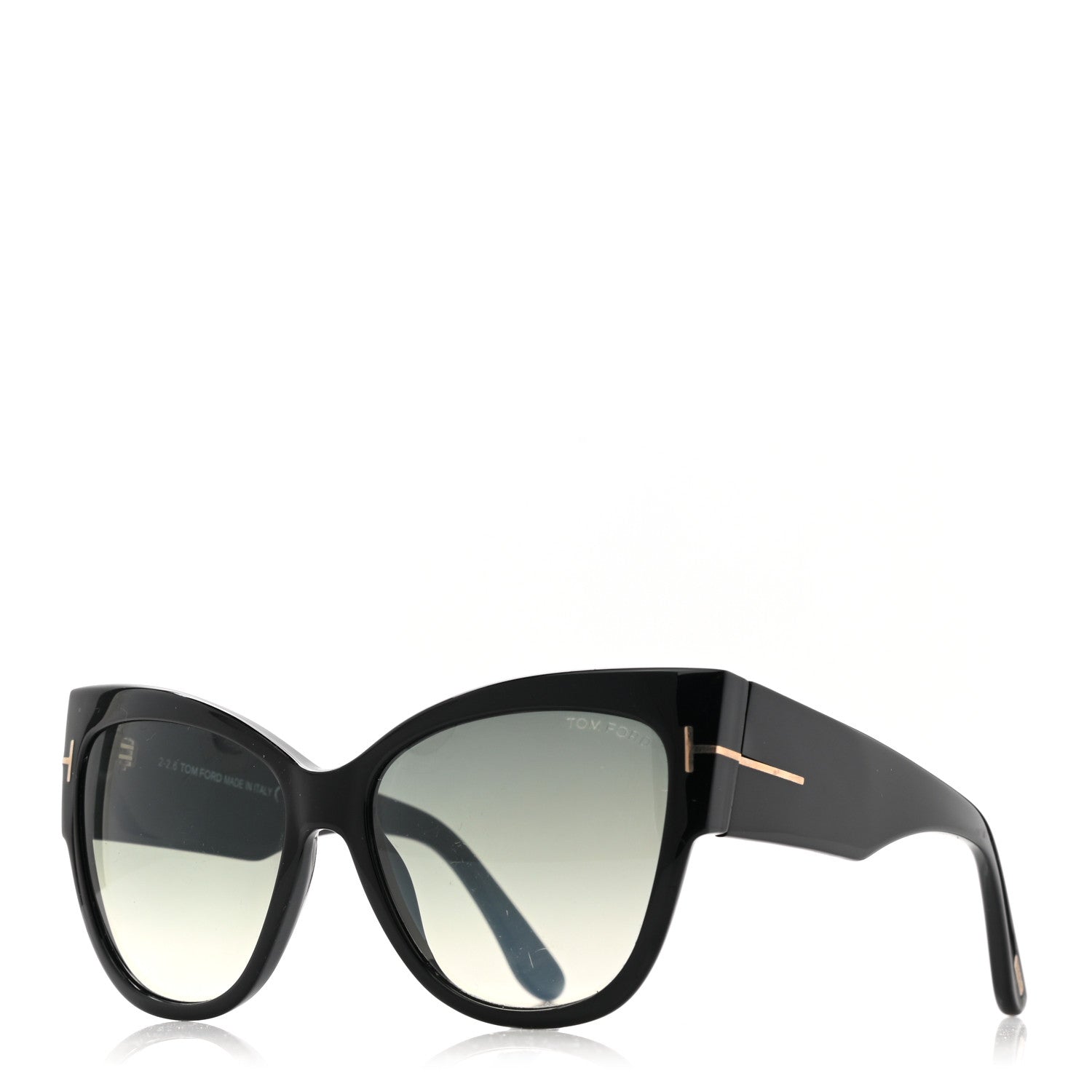 Tom Ford Acetate Anoushka Cat Eye Sunglasses TF371 Black 1 of 9