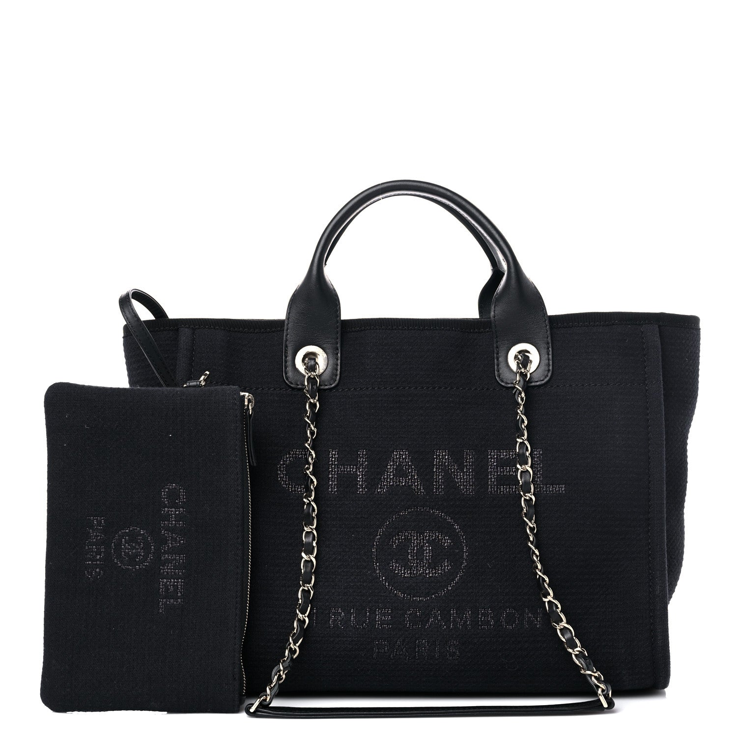 Chanel Mixed Fibers Small Deauville Tote Black 1 of 15