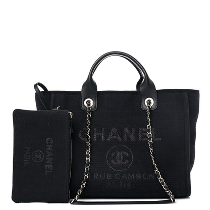 Chanel Mixed Fibers Small Deauville Tote Black 1 of 15