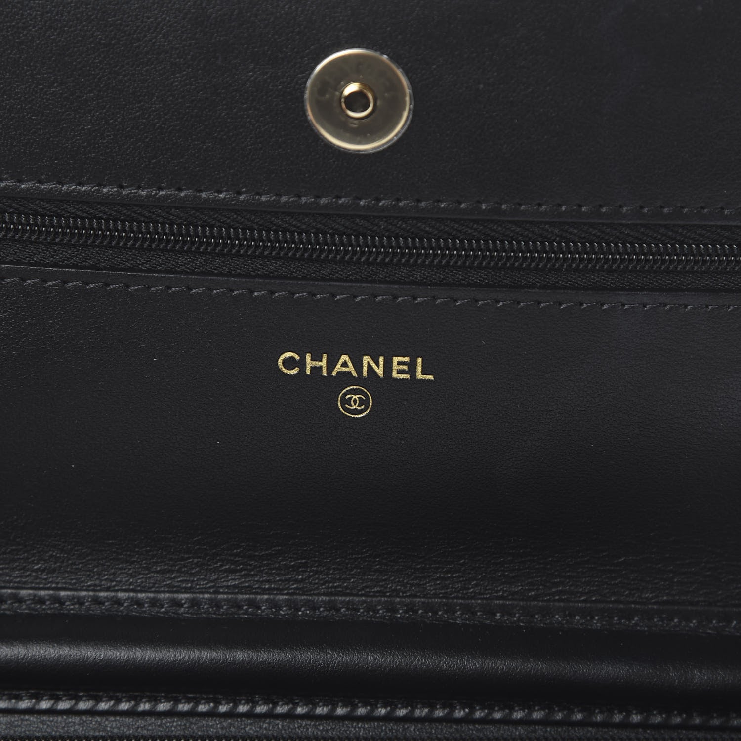 Chanel Tweed Quilted Wallet On Chain WOC Black Ecru White 5 of 12