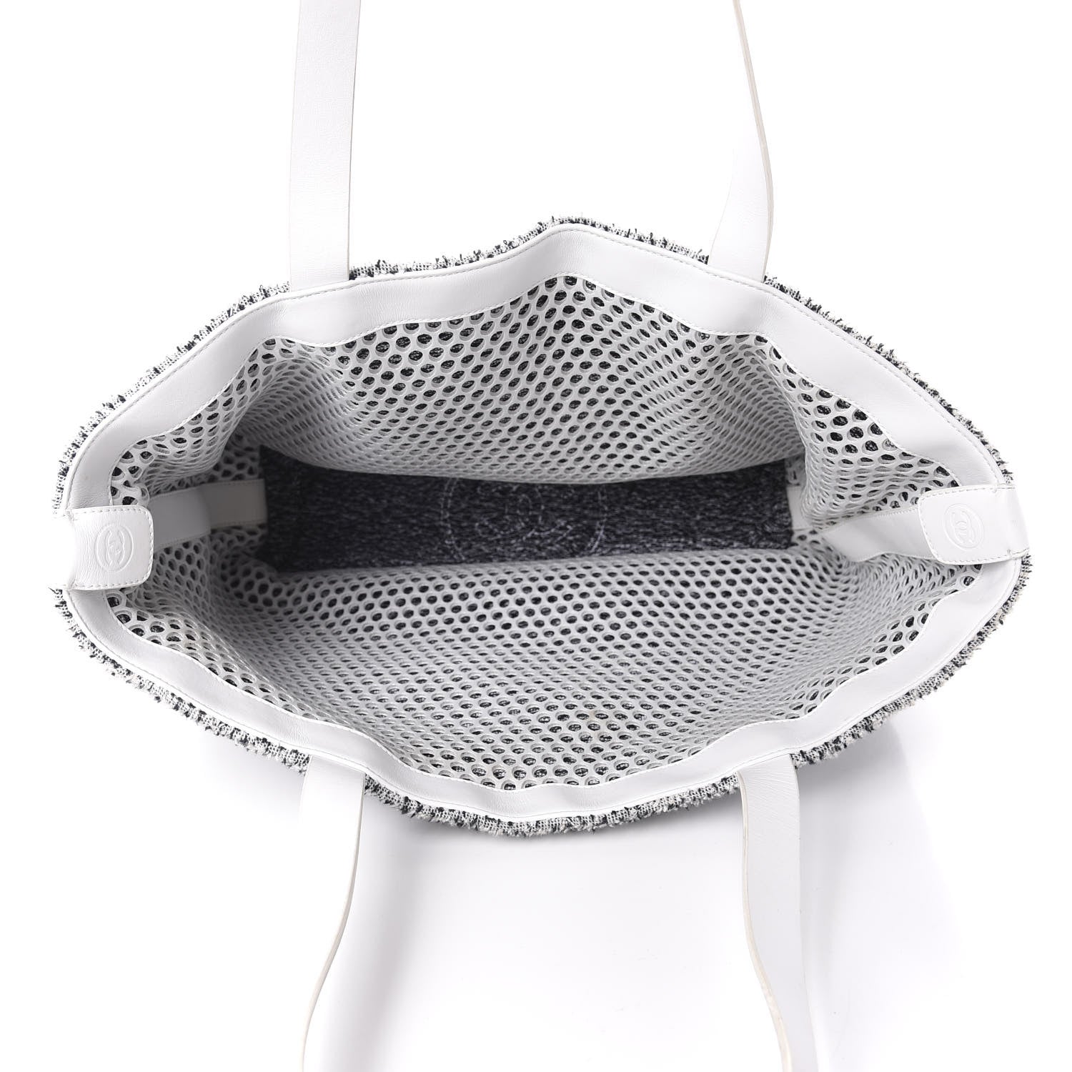 Chanel Terry Cotton Fizzy Tote Navy White 5 of 12