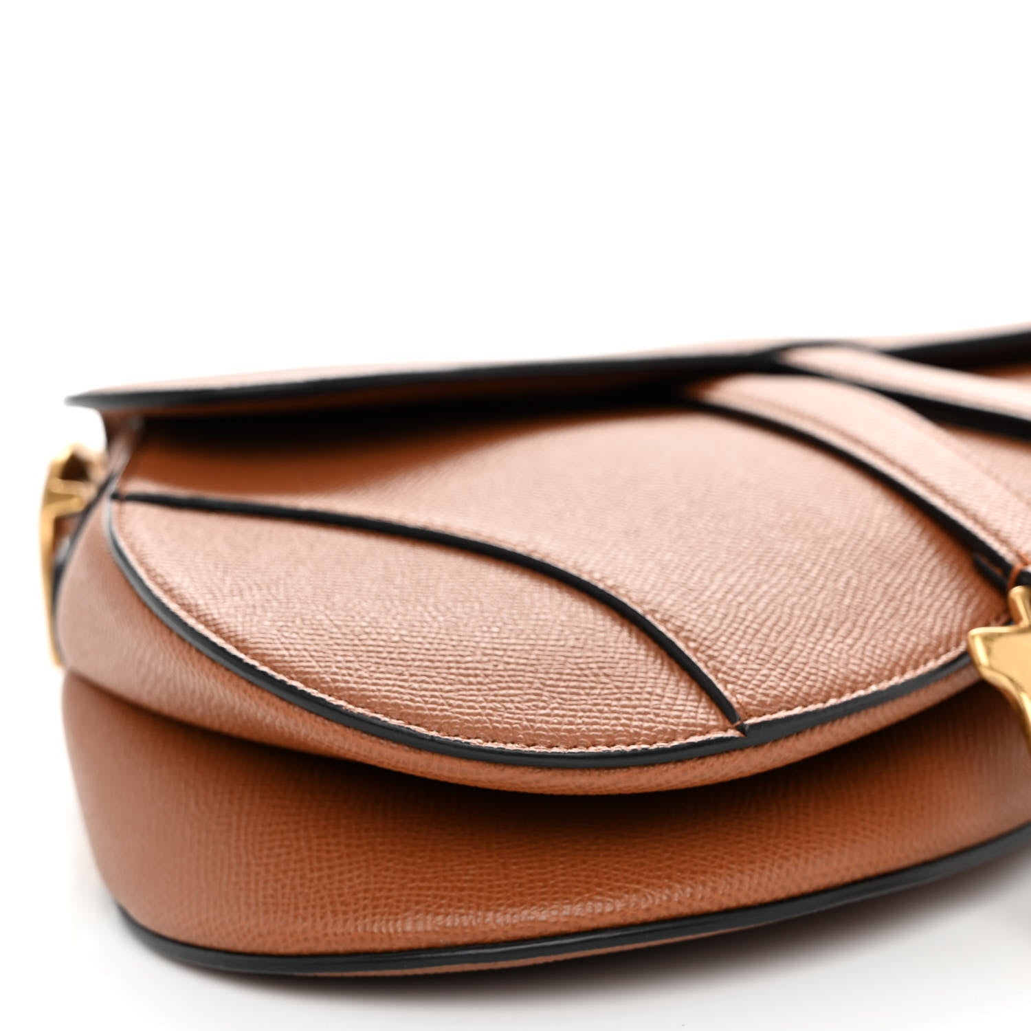 Christian Dior Grained Calfskin Saddle Bag Camello 8 of 9