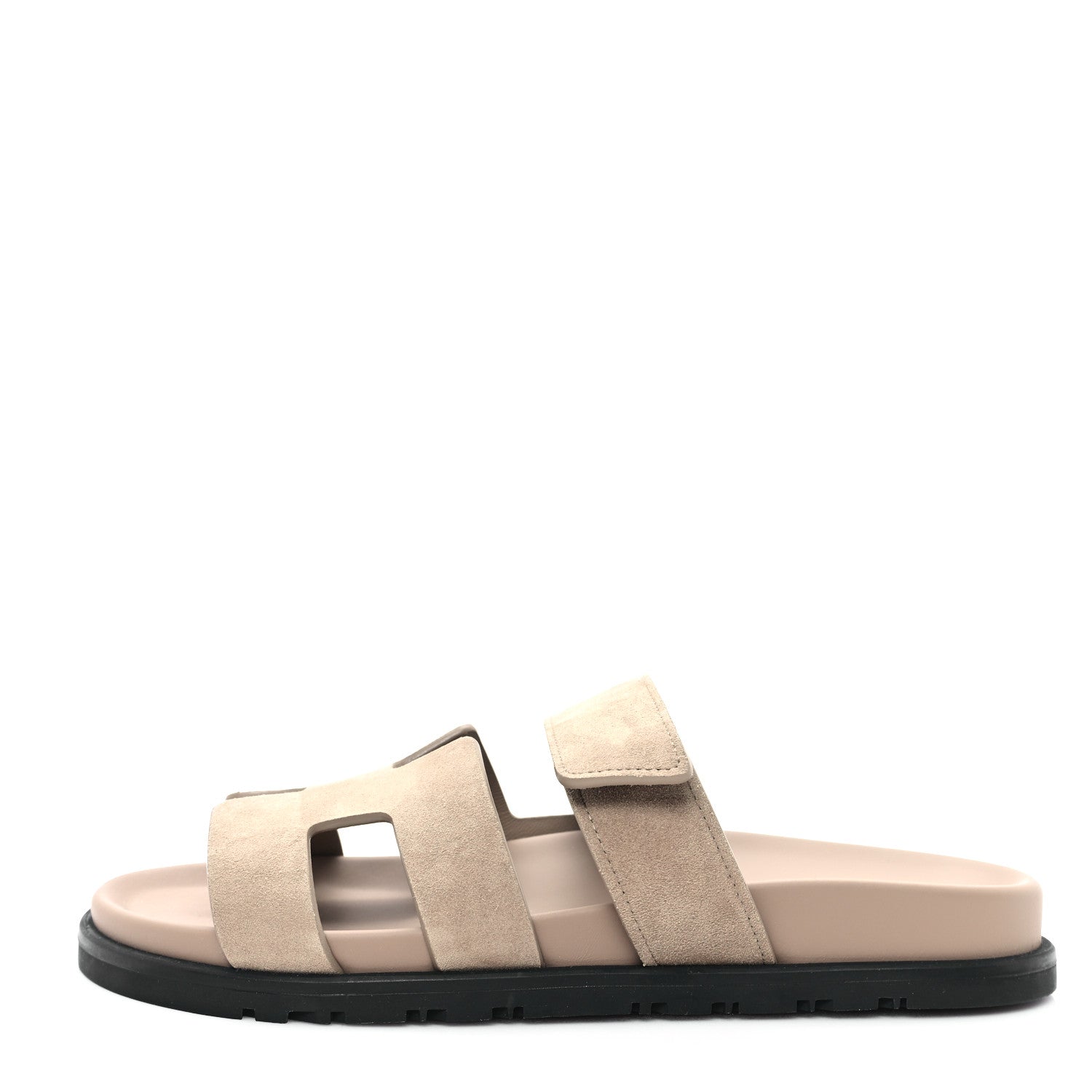 Hermes Suede Goatskin Womens Chypre Sandals 37 Beige Sable 1 of 10