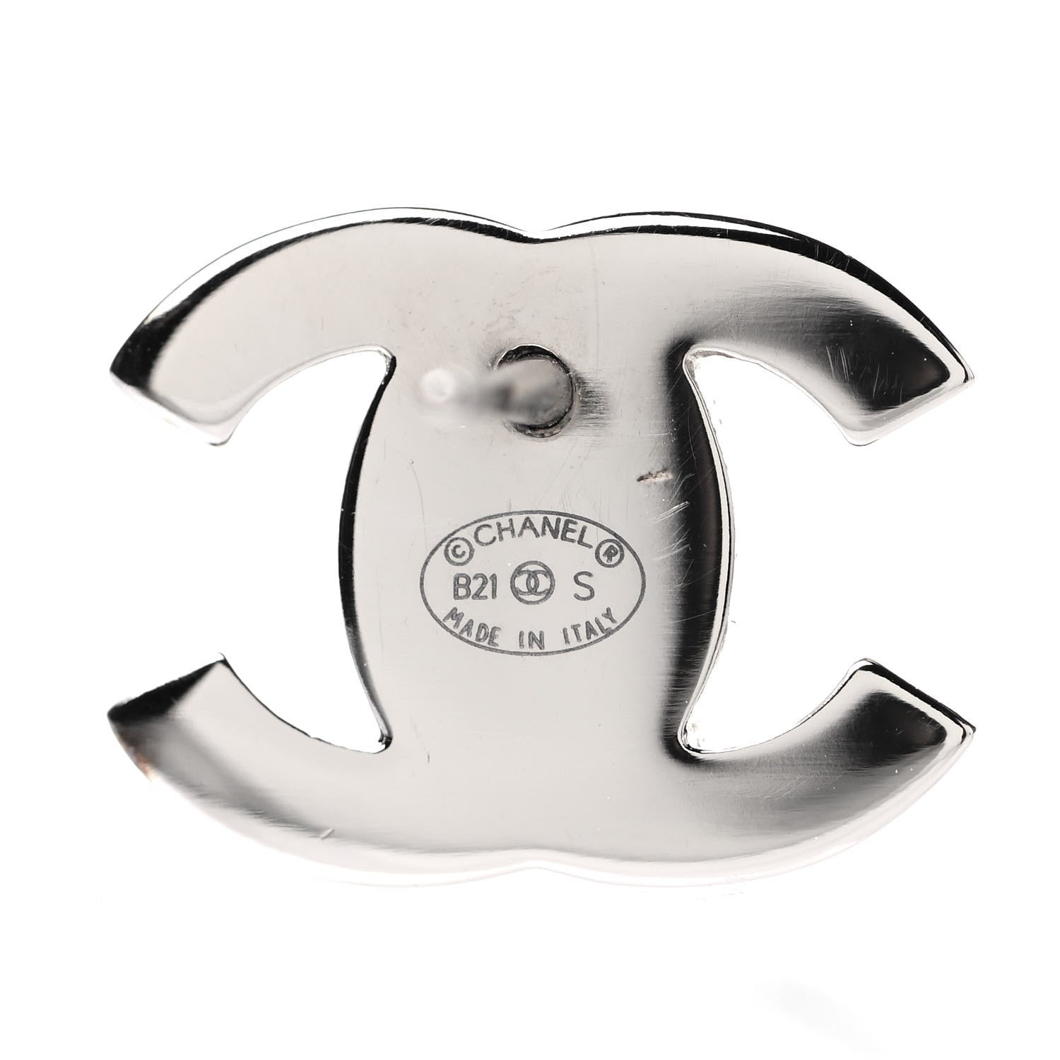 Chanel CC Turnlock Earrings Silver 4 of 5