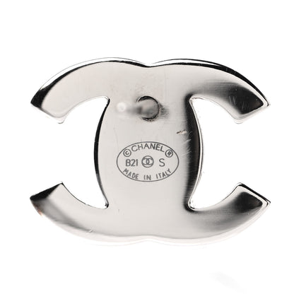 Chanel CC Turnlock Earrings Silver 4 of 5