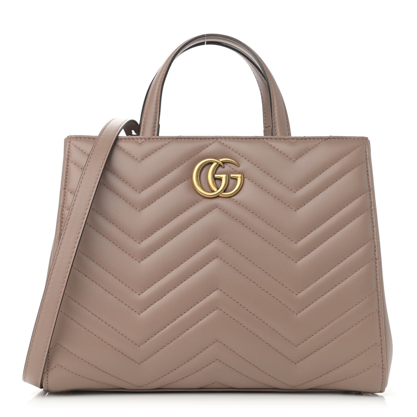 Calfskin Matelasse Small GG Marmont Tote Porcelain Rose