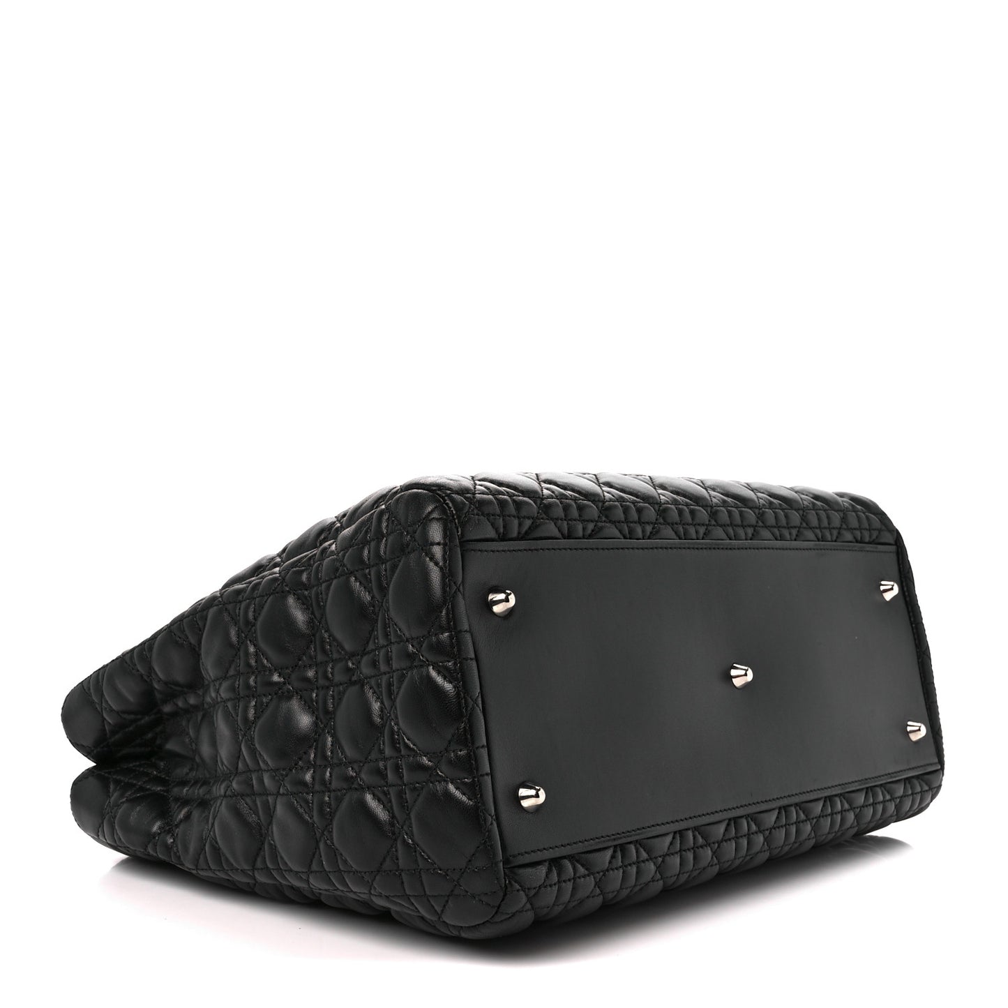 Lambskin Cannage Medium Dior Soft Shopping Tote Black