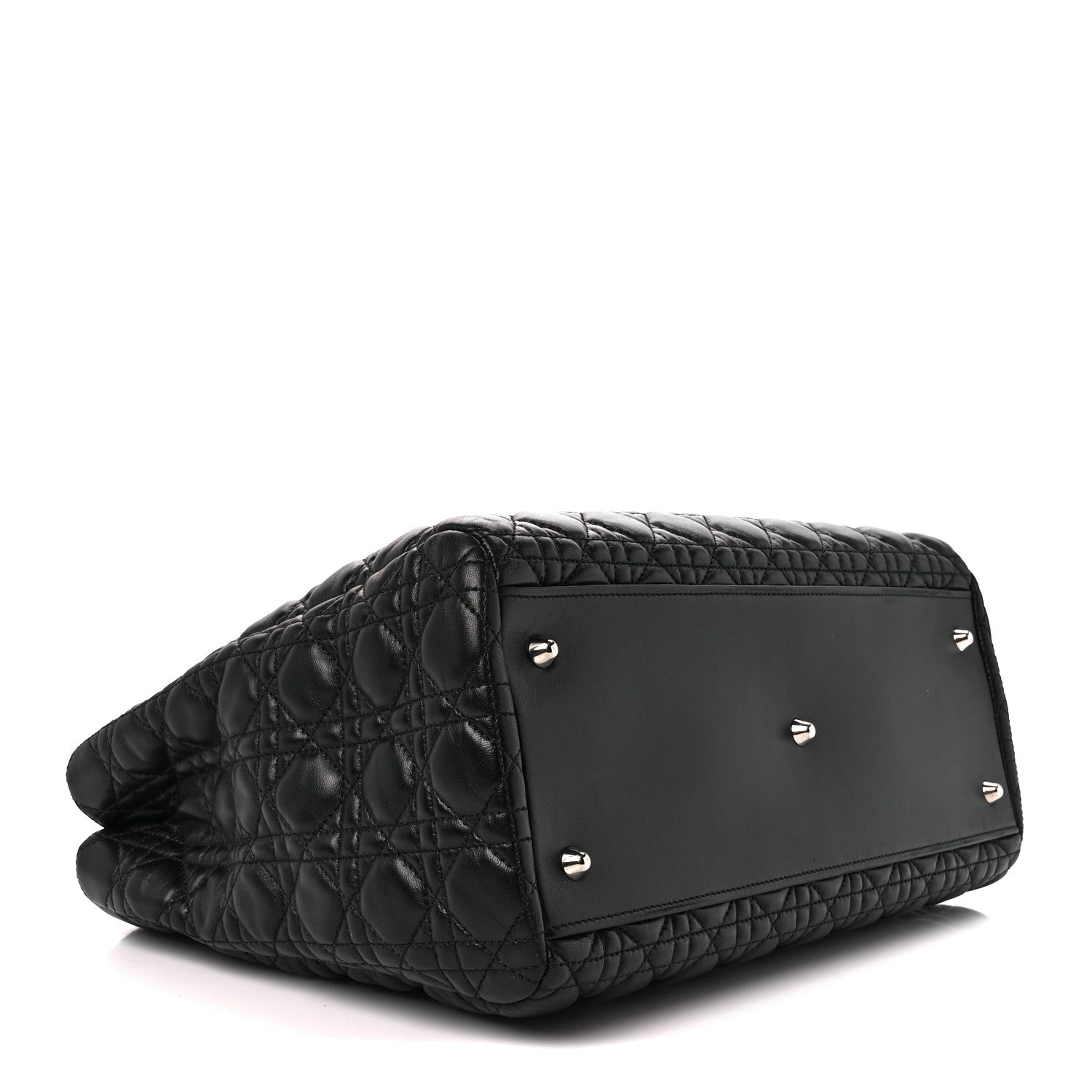 Christian Dior Lambskin Cannage Medium Dior Soft Shopping Tote Black 4 of 10