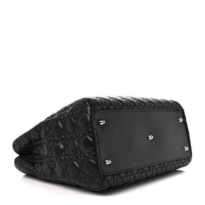 Christian Dior Lambskin Cannage Medium Dior Soft Shopping Tote Black 4 of 10
