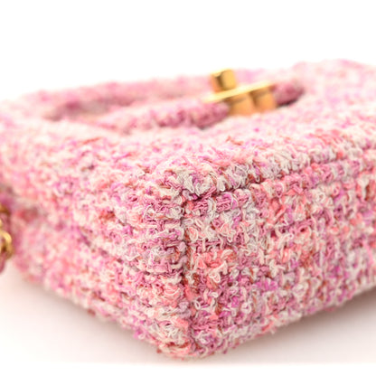 Chanel Tweed Quilted Mini Nano Kelly Shopper Pink 9 of 10