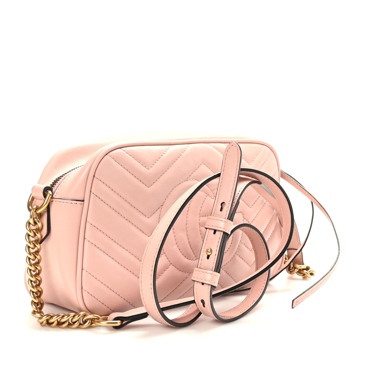 Calfskin Matelasse Small GG Marmont Chain Shoulder Bag Perfect Pink