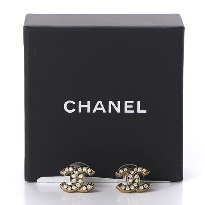 Chanel Crystal CC Earrings Gold 5 of 5