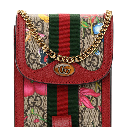 Gucci GG Supreme Monogram Flora Ophidia Phone Case Crossbody Red 7 of 12