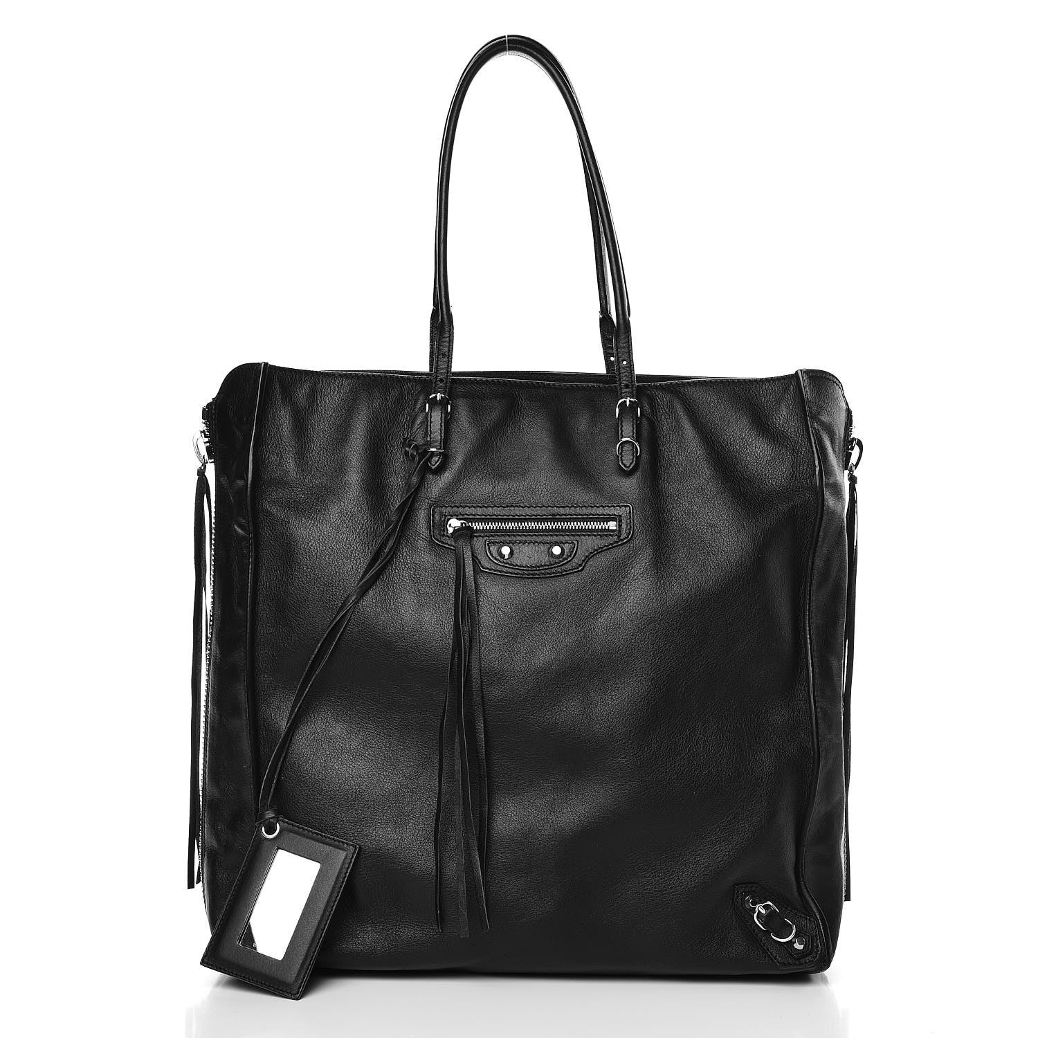 Balenciaga Calfskin Papier Ledger Zip Around Tote Black 1 of 9